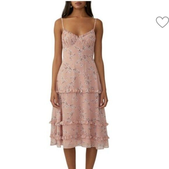 FAME AND PARTNERS Tiered Floral Dress Womens Size 2 - Picture 1 of 11